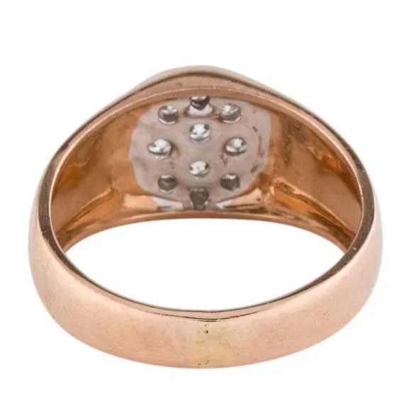 14K Rose Gold Mens Diamond Ring 1/2 cttw
